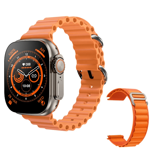 Ny Smart Watch Ultra 8 NFC GPS Track 49mm Herre Dame Smartwatch Series 8 Termometer Bluetooth-opkald Vandtæt Sport Til App GoldHY Orange GS