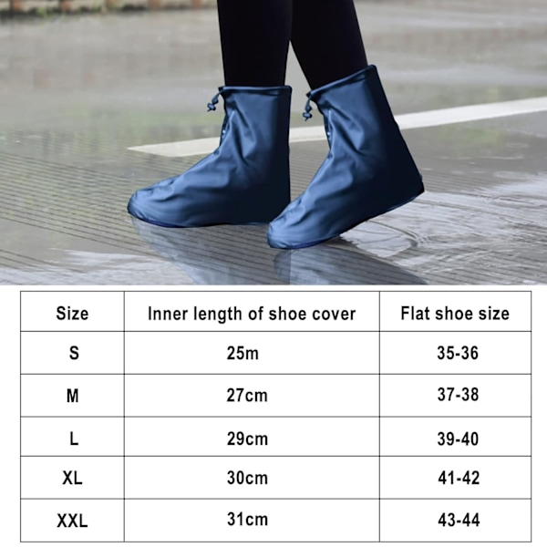 Vanntett sko-overtrekk, regntett sko-overtrekk, gjenbrukbare sklisikre sko-overtrekk (XL) XL