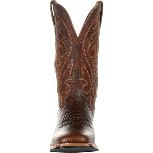 Herr och dam sport bred fyrkantig tå western cowboy boots brown brown EU 39