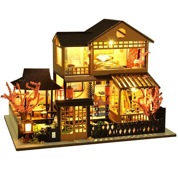 Cutebee DIY Dollhouse 1/36 skala miniatyr dockskåp Japansk trädgårdsbyggsats Leksaker för barn Födelsedagspresenter TC14