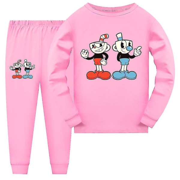 Cuphead Kids Printing Pyjamas Set Sleepwear Pajamas Pjs Nightwear For Boys Girls _a CMK Pink 13-14 years