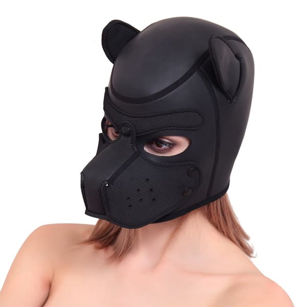 Rollespil Rød Hund Maske Rollespil Fuld Hovedmaske (Sort)