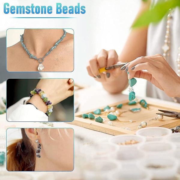 1400 stykker Crystal smykker Making Kit 28 farger Gemstone perler