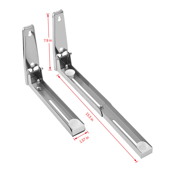 【Tricor butik】 2x Køkken rustfrit stål Mikrobølgeovn beslag Robust sammenfoldelig vægmonteret vægmonteret stativhylde