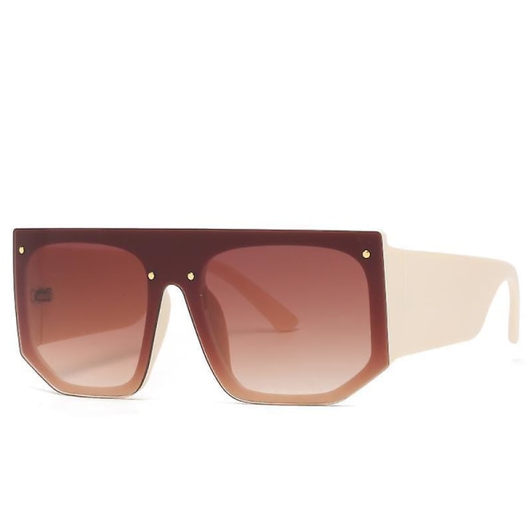 【Mingbao butik】 Solbriller unisex elastisk materiale med brede buer i rosa og brunt pink and brown