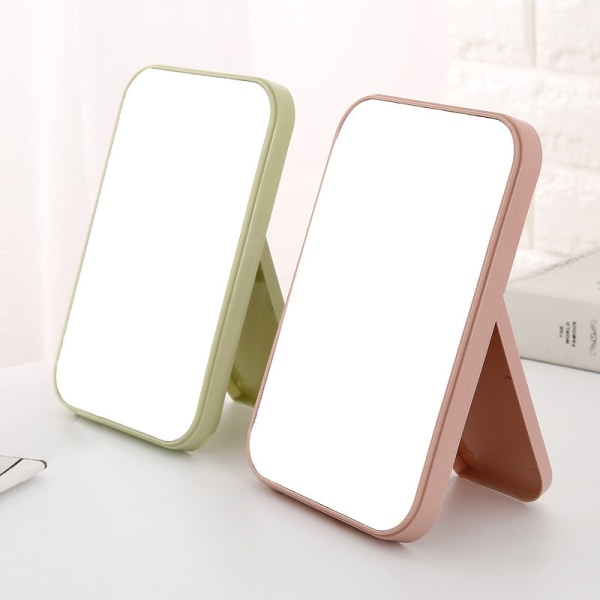 Makeup Mirror Dormitory Desktop Mirror Square Mirrors Yellow Yellow