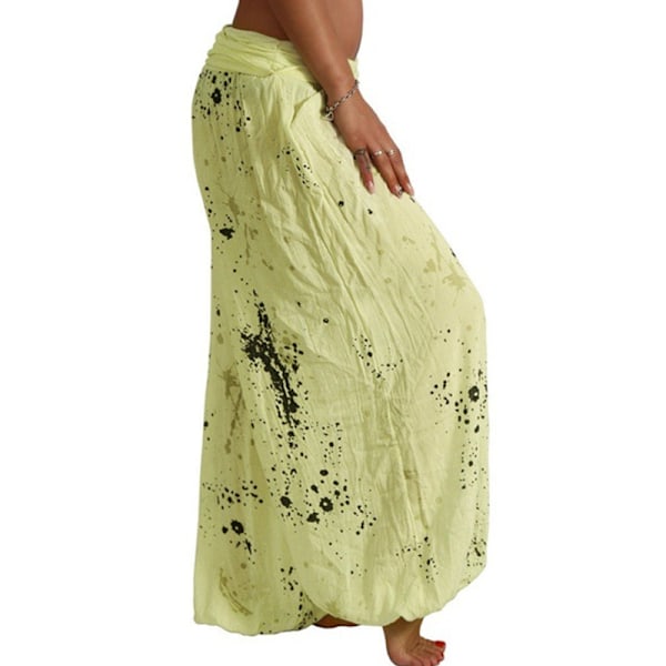 Kvinder Boho Harem Bukser Yoga Casual Baggy Haremsbukser gul yellow M
