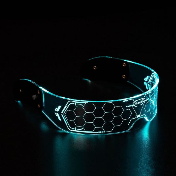 Led-glasögon blinkende/rask lysfarge med batteri, mållås Future Glasses Glow in the Dark (Lock Target Future LED-glasögon