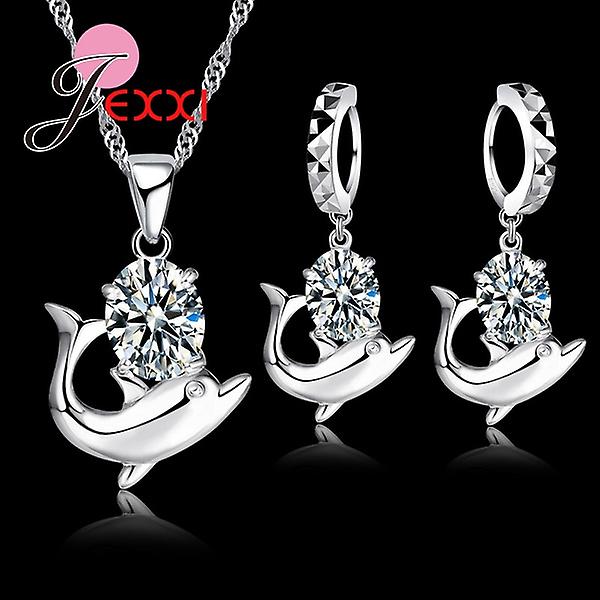 Cubic Zirconia smykkesett Delfin