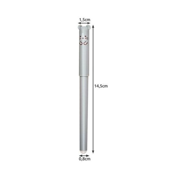 Viskelæder Blækpenne med Dyremotiver - 4-pak Multicolor multifärg