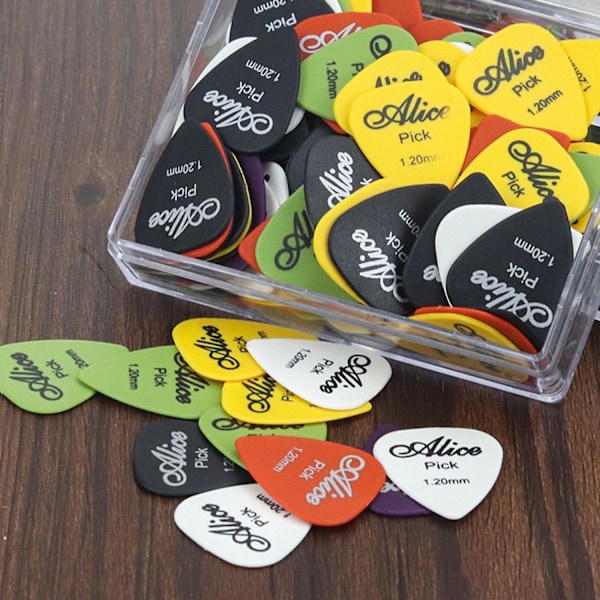 Stilfulde Guitarplektre: 50-pak, Flere Farver & Tykkelser Multicolor multifärg