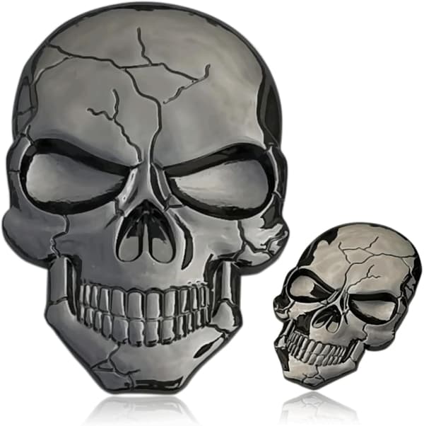 Bilsticker - 3D Metall Skalle Biltillbehör för Bilstickers