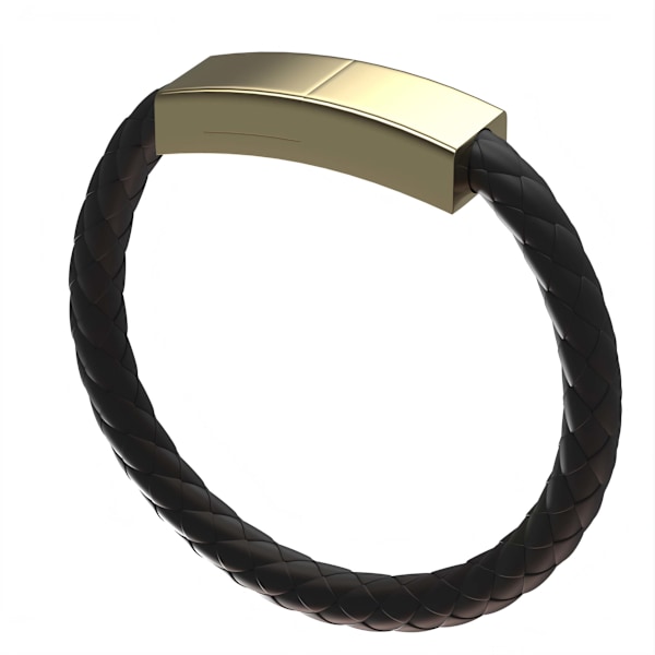 USB til Lightning Lade Armbånd - Elegant Læder Magnetisk Oplader Svart