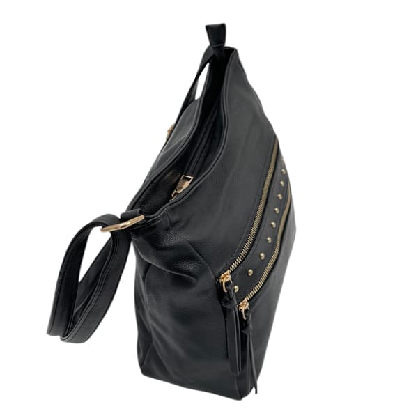 Skuldertaske, mange rum Black Svart