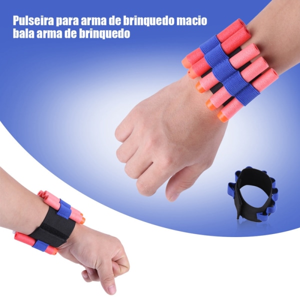 【Tricor-butikk】 Profesjonell håndleddsrem for lekepistol som passer for myk kulebelteholder for leketøy for å lagre utendørsspill Blue