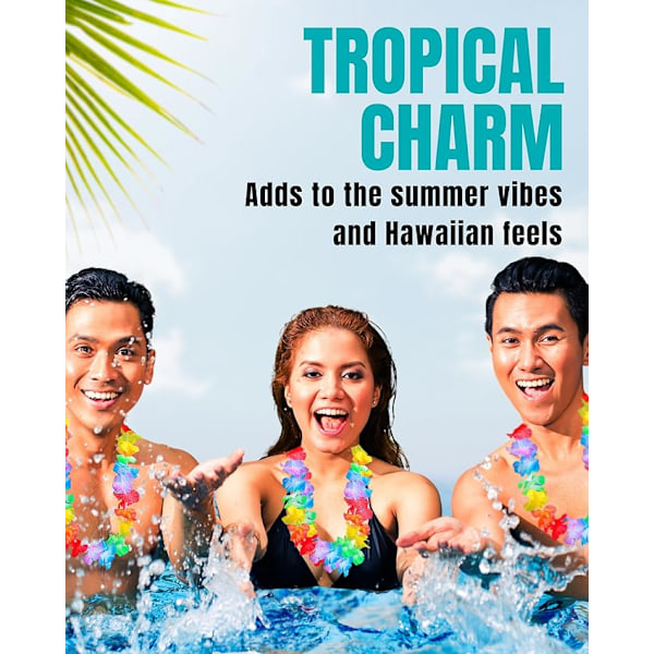 Redstar Hawaii Kaulakoru, 12 kappaletta, Kukkakaulakoru, Havaijilainen Cos