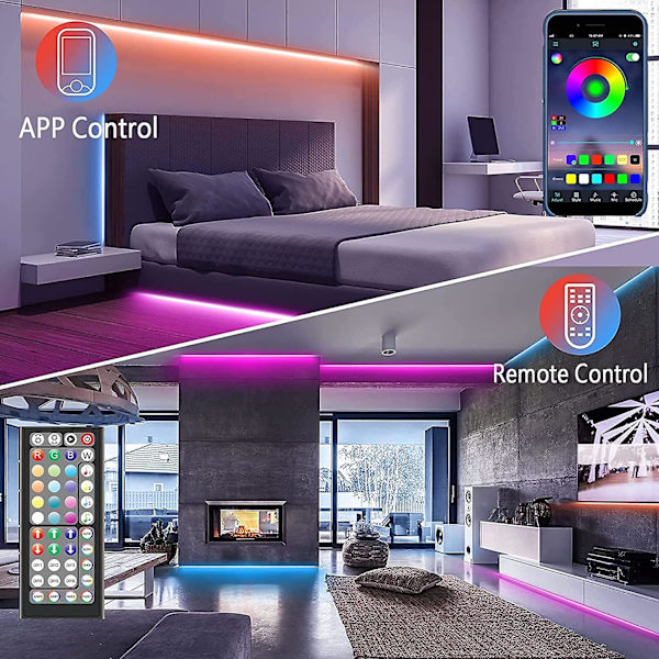20m LED-lys Bluetooth RGB-lys LED-båndlys