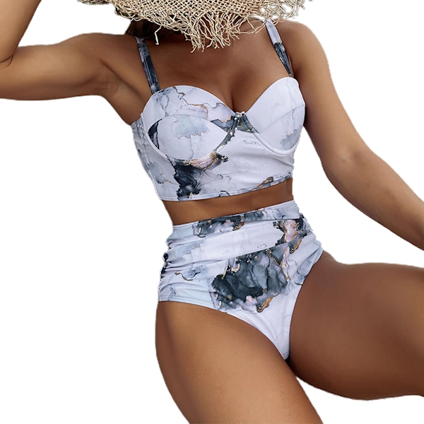 Dam Tvådelad Vintage addräkt Retro each High Waist ikini B B L