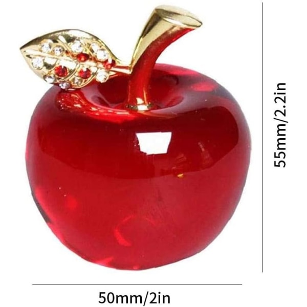 3 Styck Jul Kristall Äppel Glas Hantverk 50x55mm
