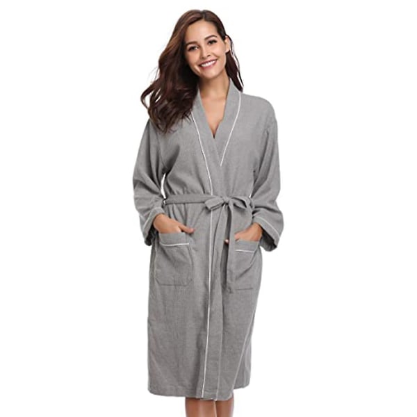 Nightgown Robe Soft Absorbent Lightweight Long Kimono Waffle Hotel/spa Cotton Bathrobe CMK