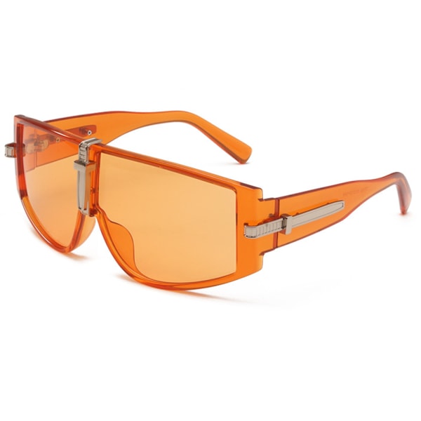 Flat Top fyrkantiga solglasögon halvkantlösa solglasögon Orange frame ocean orange
