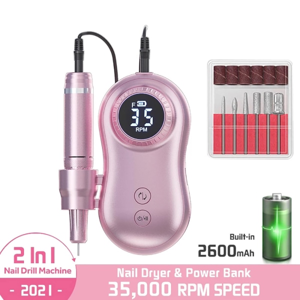 Portable Rechargeable 35000 Rpm Nail Drill