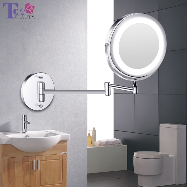 Led Mirror With Light Mirror 1x 10x Double Sided Mirror Silver Silver