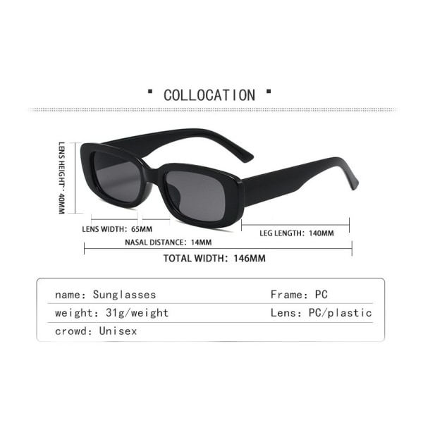 Retro Millionaire Solglasögon för Kvinnor Män Hip Hop Svart Mode Stora fyrkantiga Solglasögon Bågar UV400 Skydd