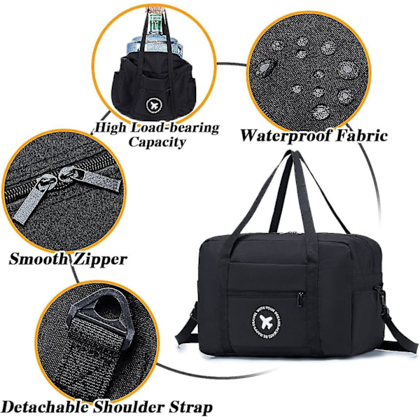 Kabinilaukku 40x20x25 cm Ryanairille Hyväksytty Koko Kokoontaitettava Käsimatkatavara Matkalaukku Istuimen Alle Matkatavarat Carry gray
