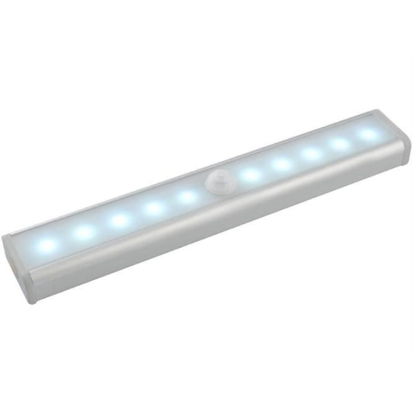 Batteridrevet LED-lampe med bevegelsesdetektor silver