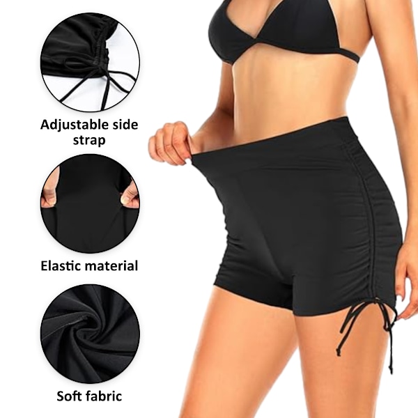 Kvinnors badshorts med hög midja, badbyxor, badkläder, pojkbyxor, badkläder, bikini, bräda, shorts