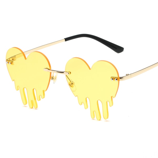 Drypende hjerteformede solbriller for kvinner Briller Trendy Party Gray