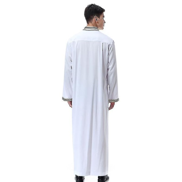 Men Islamic Saudi Muslim Long Robe Dubai Arab Thobe Kaftan Clothes CMK M