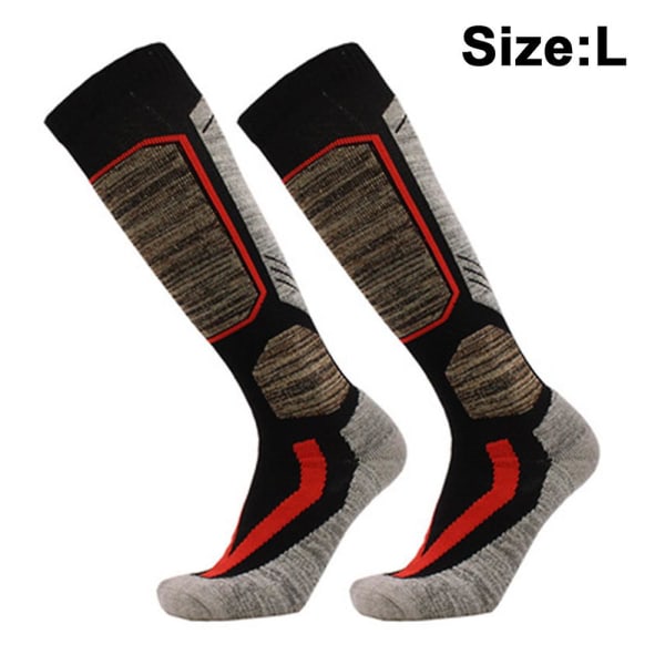 Unisex Ski Socks Knee High Outdoor Warm Winter Wool Stocking Black 40 45