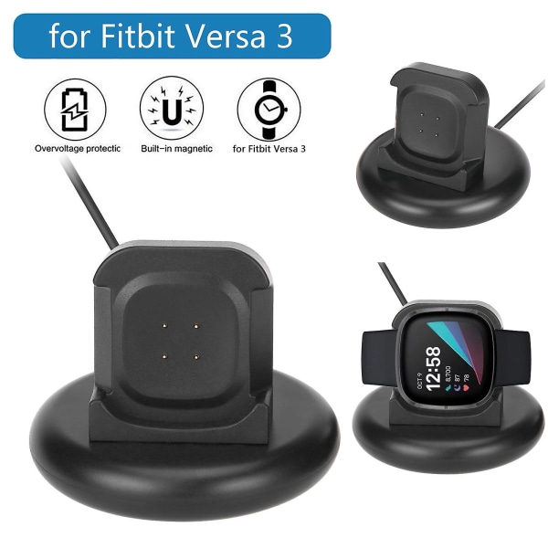 For Fitbit Versa 3 Smart Watch ladedokkingstasjon