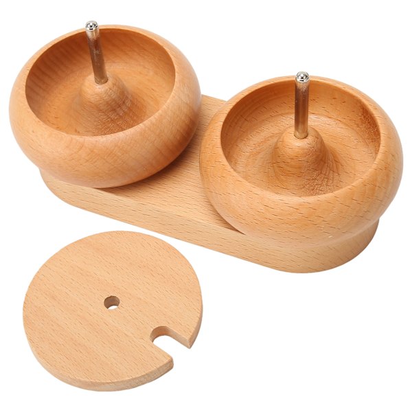 Perle Spinner Skål med Poleret Træ Dæksel, Metal Aksel, Stabil Oval Base - Perle Maker til Smykkefremstilling DIY