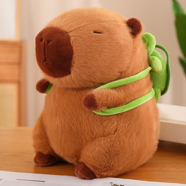 【Mingbao butik】Söpö kapybara pehmolelu kilpikonnareppu pehmolelu halaa lapset lahja ruskea