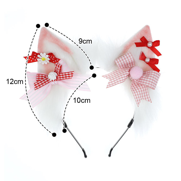Djuröron Plysch Katt Rävöron Rosett Söt hårklämma
