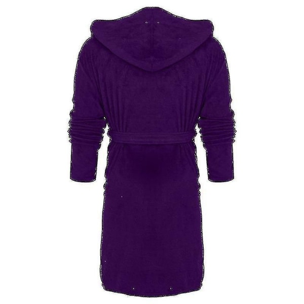 Fleece badekåpe Dame Morgenkåpe Hette Sleping Badekåpe Natttøy CMK Purple 2XL