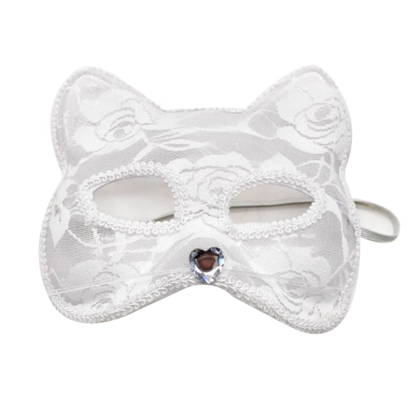Masquerade Mask Spetsmask för Halloween kostym white