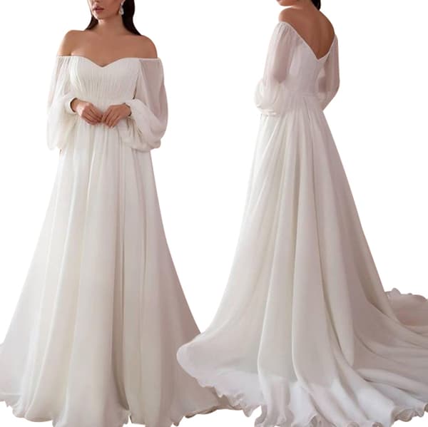 Off Shoulder Bodycon Maxi lang kjole for kvinner S