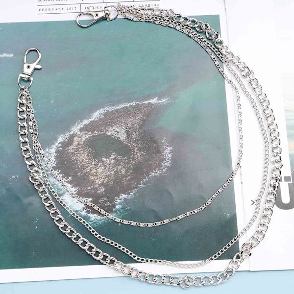 Layered Byxor Chain Silver Jeans Byxor Chain Pocket Chain