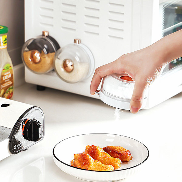Kryddburk med Tryckdesign, Robusta och Hållbara Kryddburkar med Ergonomisk Design, Magnetiska Mätkryddbehållare för Ordentlig Förvaring