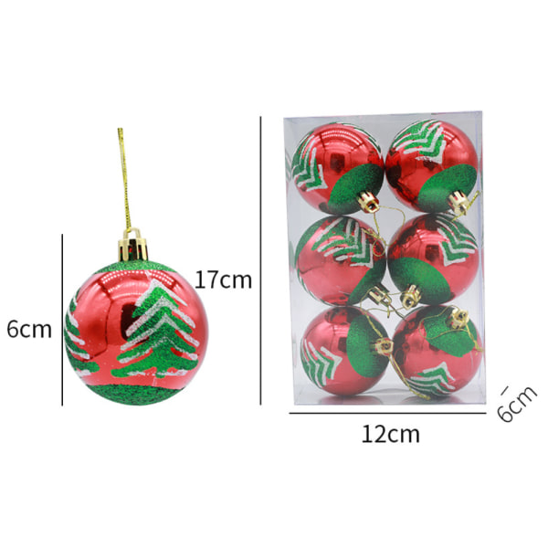 6:a uldekorationer rekvisita Xmas Tree Pendant Ornament J 6PCS