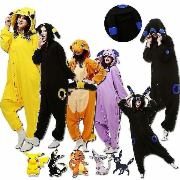 Unisex Adult Animal Onesie1 Anime   Pyjama Kigurumi Christmas Fancy Dress Xmas CMK Umbreon Yellow M