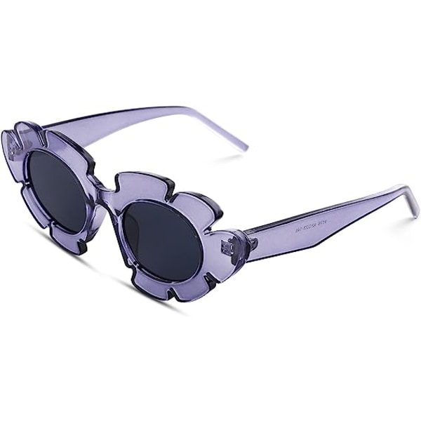 Trendiga Cat Eye Flowers Solglasögon för kvinnor Män Retro Mode Naken Chunky Shades UV400 Skyddssolglasögon