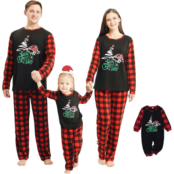 Matchende antrekk til familiejulen, pappa Mamma Barneskjorte og bukser Baby Rullebukse Xmas Pyjamas CMK