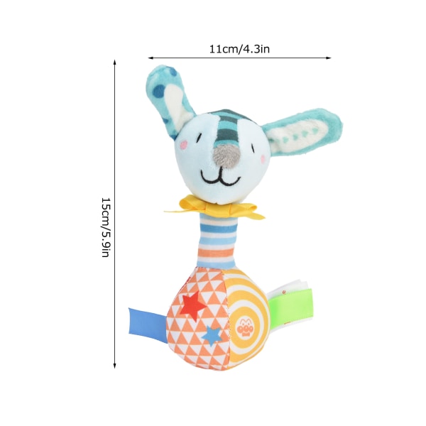 Plys-hånd-rangle-legetøj Babybløde rangler Shaker-legetøj til spædbørn Håndgreb-legetøj Dyredukke Blå