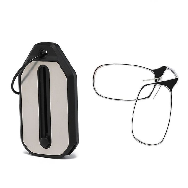 Bekväm nyckelring Mini Nose Clip Läsglasögon + Case Thinoptics Style Strengthen 2.00