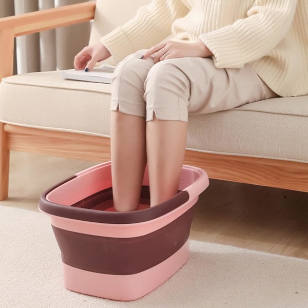 Foldbar Fodbad med Massage, Foldbar Pedikyrbalje, Stor Kapacitet
